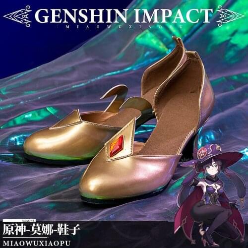 Genshin Impact Mona Cosplay Shoes Woman High Heels Shoes Halloween Party Outfit For Women shoes Cosplay Prop anime accessories