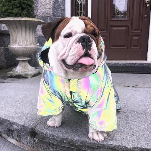 Dog Clothes Reflective Pet Dogs Hoodie for Medium Dogs Coat Windbreaker Reflective Clothes for Large Small Dogs Puppy Jacket Pug