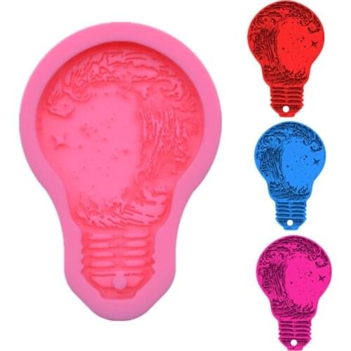Ocean Wave Bulb Keychain Epoxy Resin Mold Necklace Pendant Silicone Mould DIY Crafts Jewelry Casting Tools