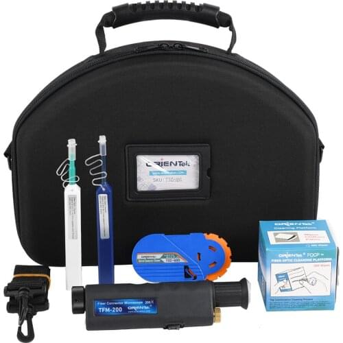 Orientek Fiber Inspection Kit Fiber Cleaning Kit Fiber Inspection Microscope + Optical Power Mete r+ VFL + Cleaner Cassette