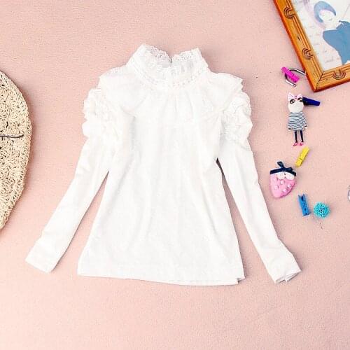 Toddler girl fall clothes child shirts for teenage girls blouse children clothes school girl white blouse kids cotton lace blusa