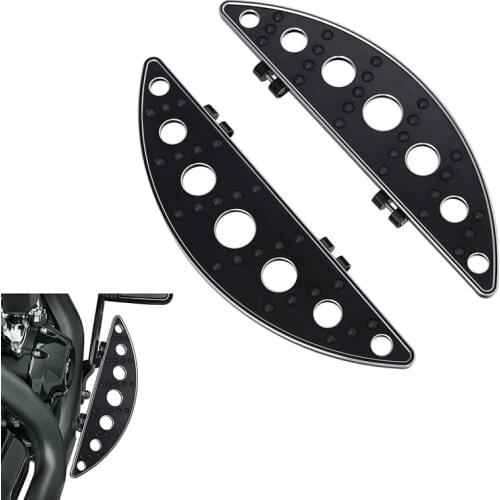 Motorcycle Front Driver Half Moon Footboard For Harley Touring Road King Electra Glide FLT Softail FLST 1986-Up