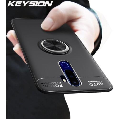 KEYSION Shockproof Case For OPPO A9 2020 A11X Soft Silicone Magnetic Ring Stand Phone back cover for OPPO A5 2020 A9 2020