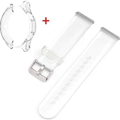 22mm Flexible Transparent Strap + Case Cover for Samsung Galaxy Watch 3 Band 45mm 46mm Bracelet for Garmin Vivoactive 4 Venu 2