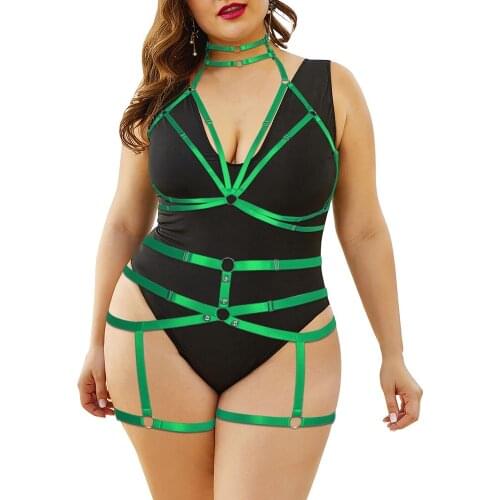 Sexy Lingerie Set Erotic Costumes Plus Size Gothic Plump Womens Underwear Exotic Garter Belts Harness Stocking Straps Bondage