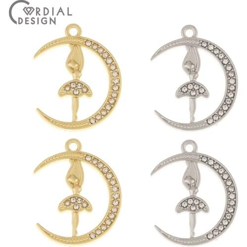 Cordial Design 50Pcs 19*24MM DIY Charms/Earrings Accessories/Jewelry Findings & Components/Round Shape/Rhinestone Pendant