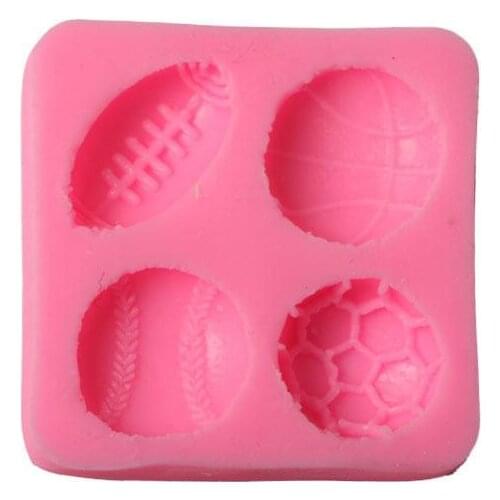 Silicone Football Baseball Sports Equipment Fondant Baking Cake Molds