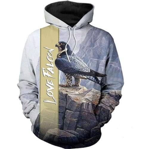 New fashion hoodie Falcon camouflage 3D mens and womens full-print zipper hoodie Harajuku casual fall/winter sweatshirt