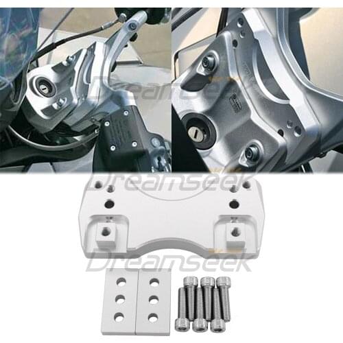 Motorcycle Handlebar Risers Clamp for BMW K1200GT 2005 2006 2007 2008 / K1300GT 2009 2010 2011 2012 2013 Handle Bar Riser Sliver
