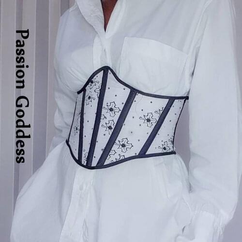 Elegant Women Printing Overbust Corset Fishbone Wrap Girdle Slimming Waist Belt Underbust Back Bandage Corset Tops Curve Shaper