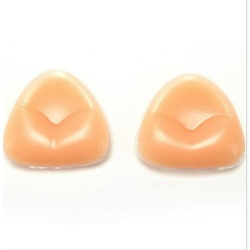 1 Pair Silicone Triangle Bikini Swimsuit Bra Inserts Pasties Women Accessories Removeable Lift Bra Pads Push Up Breast Enhancer