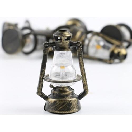 1Pc 1:12 1:6 Dollhouse miniature retro oil lamp doll house accessories toys