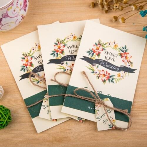 1pcs Luxury Wedding Invitations Card Baby Shower With Ribbon Free Envelope & Seals Party Wedding Supplies
