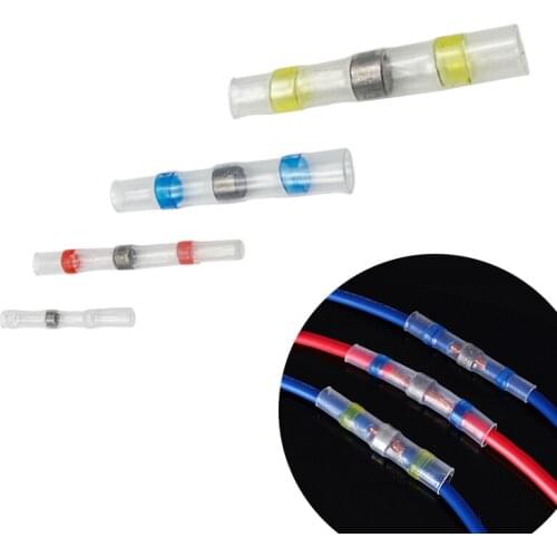 100PCS Solder Seal Wire Connectors Electrical Insulated Automotive Marine Waterproof Wire Terminals Heat Shrink Butt Connectors
