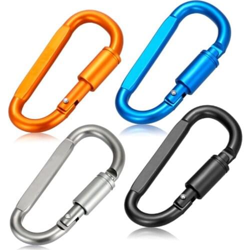 Clip Buckle Hang 4Pcs D ring Outdoor lock Quickdraw screw chain survive keychain Camp Snap Clasp Hook Aluminum Carabiner Key