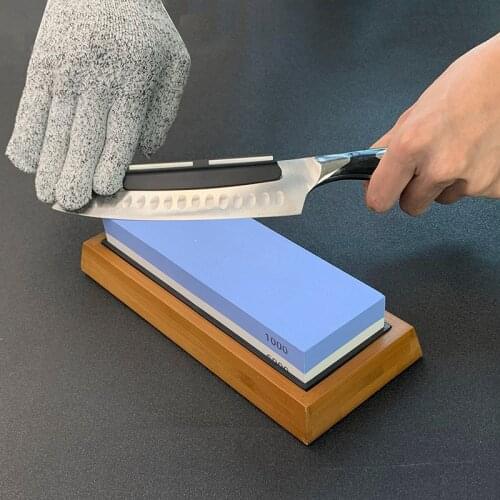 400 1000 grit Double-sided sharpening stone base Angle guide Kitchen knife sharpener water grinding whetstone apex egde blade