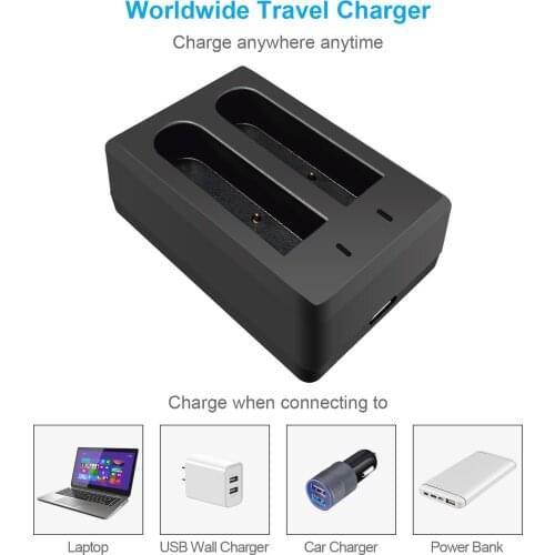 5.0V/0.5A(X2) USB Cable Dual battery Charger Mini Portable Double Charging Dock Suitable For Video/Digital Camera