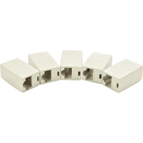 5Pcs RJ45 Female Network Ethernet Net Connectors Adapters Coupler Extender Plugs