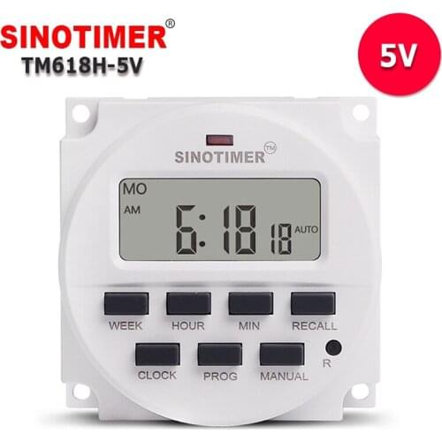 6 PCS of Sinotimer 5V Power Supply 7 Days Weekly Programmable Digital Electronic Lighting Daily Timer