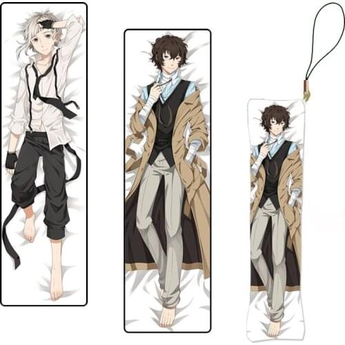 Bungo Stray Dogs Anime Keychain Figure Dazai Osamu Mini Dakimakura Pillow Pendants Custom Key Chain Phone Strap Wholesale Lots