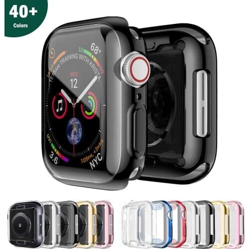Cover for Apple Watch case 44mm 40mm iwatch 38mm 42mm Accessories soft TPU bumper screen protector apple watch Serie 5 4 3 6 Se