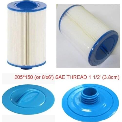 Spa filter cartridge 205*150 (or 8'x6') with SAE THREAD 1 1/2' (3.8cm)