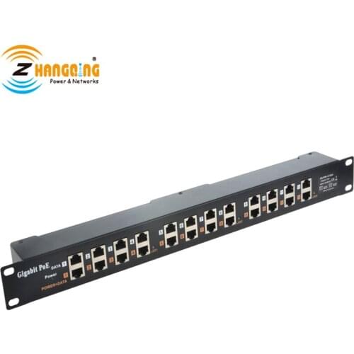 GPOE-12-1U Gigabit POE Injector 12 Port Passive Rack Mount POE Patch Panel 1000Mbps for IP Cameras, WiFi Access Point