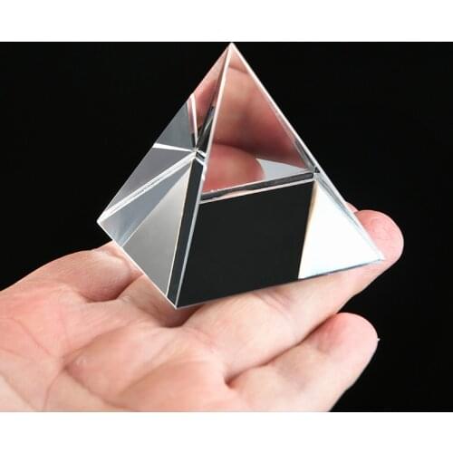 Crystal Pyramid Rainbow Prism Optical Glass Pyramid Egyptian Crystal Glass Pyramid Prism Rainbow Science Ornaments