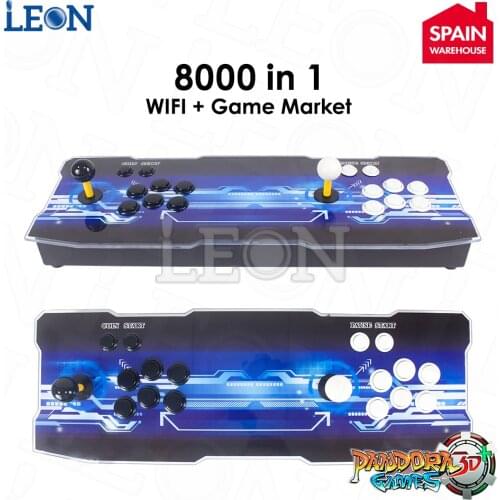 LEON ARCADE Game Console Hd 720p Pandora Box 3d Wifi 8000 In 1 2 Players Controller Retro Pandora Arcade Console 3a Games