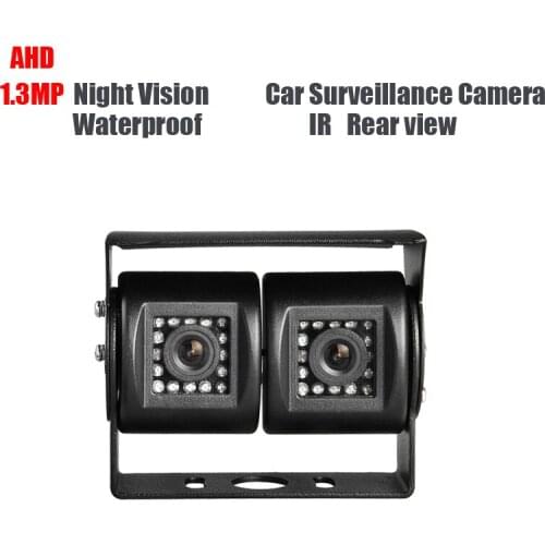 AHD 1.3MP Dual Cam IR Night Vision Waterproof Rear View Parking Backup Reversing Camera for Truck Bus Vans Surveillance Security