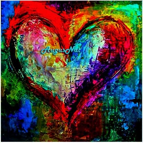 Heart diamond painting full square abstractwall art wedding decor diamond dotz kit mosaic painting on canvas handmade craft gift
