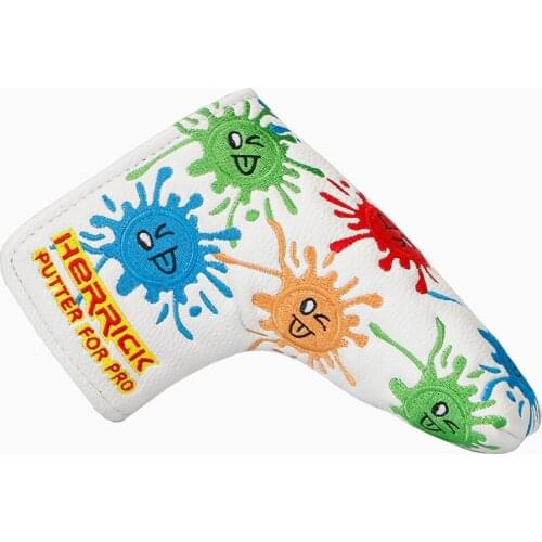 Golf clubs putter headcover PU Embroidery Golf Putter Cover Golf protection headcover black white 2019 new freeshipping