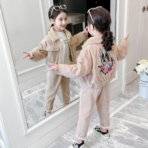 Baby Boy Girl Autumn Clothes Set Toddler Kids Clothing Cartoon Printed Long Sleeve Girl Coat Pants 2 Pcs/set 4 6 8 10 12 Years