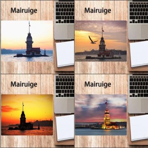 Mairuige famous lighthouse seascape pattern mouse pad, as a home office desk pad, waterproof rubber keyboard pad