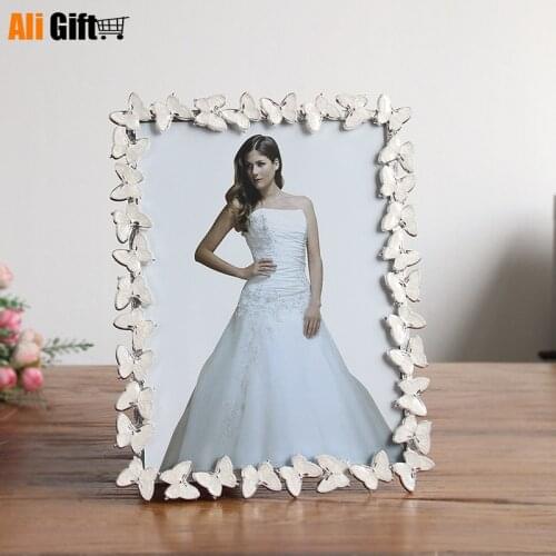 Nordic Murals Framed Butterfly Metal Photo Wedding Photo Studio Wedding Photo Frame Furnishing Home Decoration Desktop Display