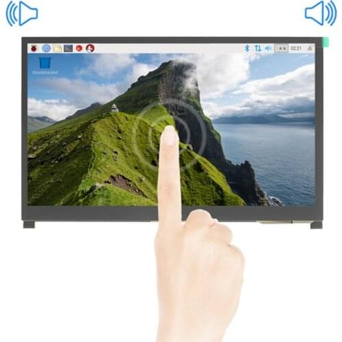 New 10.1 inch IPS LCD Display Capacitive Touch Screen Monitor With Dual Speaker Bracket for Raspberry Pi 4B 3B
