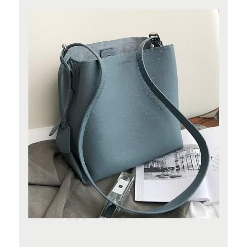 2021 New Design Leather Large Capacity Bucket Bag Fashion Messenger Bag Multifunctional Shoulder Bag For Women