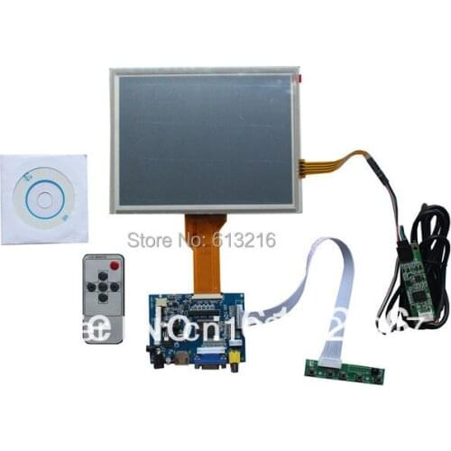 VGA +AV LCD driver board +Remote control +OSD keypad with cable+EJ080NA-05B 800*600 +Touch panel with control card