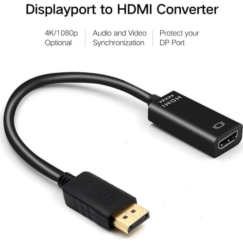 Latest HD 1080P 14K Displayport To HDMI-compatible Adapter Display Port Cable Converter DP Adapter For PC Laptop Projector