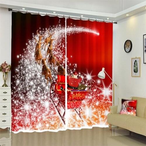Christmas Curtains Luxury Living Room Childrens Bedroom Curtains 3D Curtains Home Decor Drape Curtain