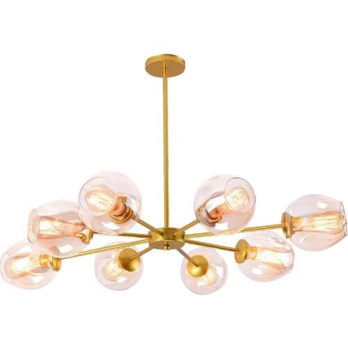 Nordic Modern Iron Herringbone Branch Pendant Light Glass Ball Bubble Living Room Restaurant Bedroom Bar Hanging Lighting E27