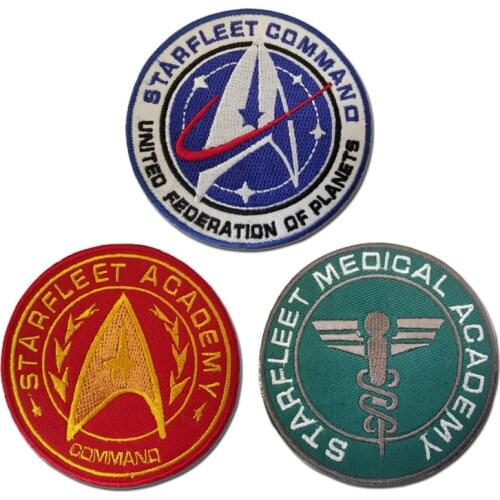Star Trek Tactical Badge Embroidery Velcro Patch Fleet Academy Command Logo Package Accessories Army Tactical Military Stickers