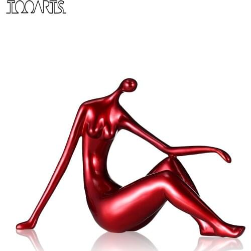 Tooarts Reclining Woman Fiberglass Sculpture Home Decoration Delicate Baking Paint Elegant Shape Artwork Home Decoration