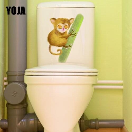 YOJA 17.1X22.5CM Cute Spider Monkey With Crossing Branches Wall Sticker Toilet Decal Living Room Home Decor T5-1229