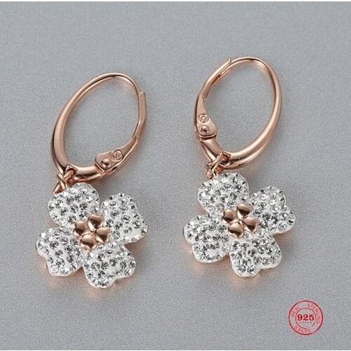 Fashion Charm Sterling Silver Original 1:1 Copy, Small Fresh Color Flowers Exquisite Fashion Earrings Women Luxury Jewelry Gifts