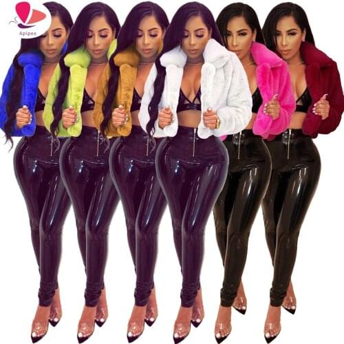 S-2XL Short Coats Women 2021 Winter Top Fashion FAUX Fur Coat Elegant Thick Warm Outerwear Fake Fur Jacket Chaquetas Mujer