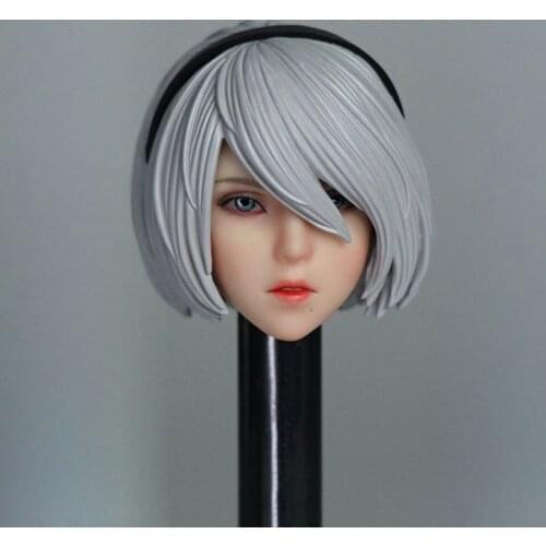 1/6 Toys Park TP001 NieR 2B Girl Head Sculpt With Removable Blindfold Fit 12'' Action Figure Body