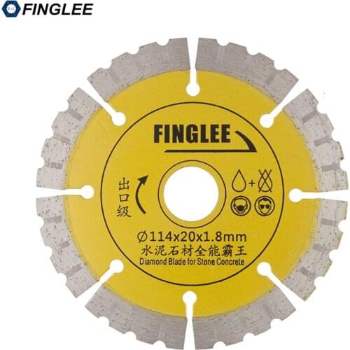 FINGLEE 1Pc 4.5 inch Dry Cutting Disc, Diamond Saw Blade for Concrete,Stone,Marble,Granite,Ceramic Tile,Segment Cutting Blade