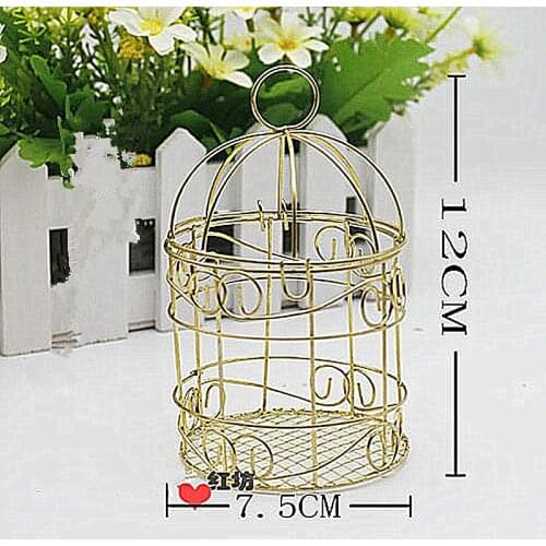 10PCS wedding horse mouth iron Hi candy box European gift iron golden bird cage personality wedding candy box