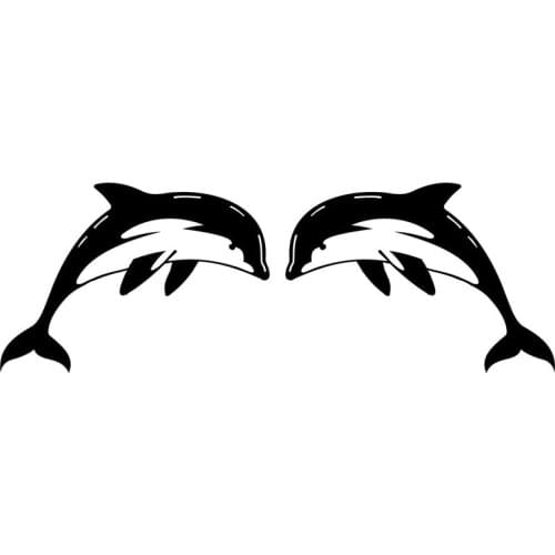 18*6.2CM 1Pair Dolphin (Left & Right) Marine Animal Vinyl Decals Rearview Mirror Decorative Stickers Car Accessories C6-1175